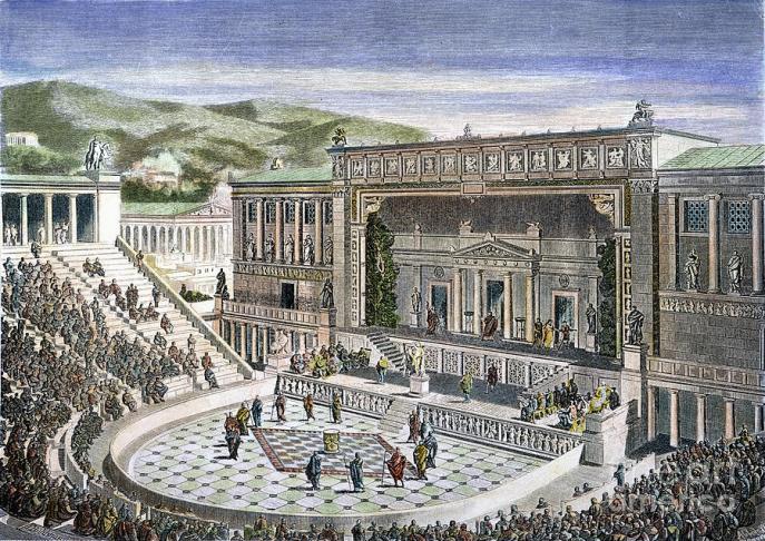 上图:雅典酒神剧场(Theatre of Dionysos)举行戏剧表演。「加上 epichoregeo」原文ἐπιχορηγέω 是一个生动的比喻,取自雅典戏剧节庆的一个典故。有一位富有的人付了合唱团(chorus)的费用,并联合了诗人和政府人士共同推出一场话剧。有几位像这样的富人互相比赛,看谁最慷慨购买道具支持合唱团。于是这个字就代表慷慨大方,不计代价。而基督徒也必须这样不计代价地与神配合,好活出一个正常的基督徒生活。