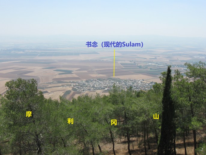 上图:从摩利冈山俯瞰书念(现代的Sulam)。