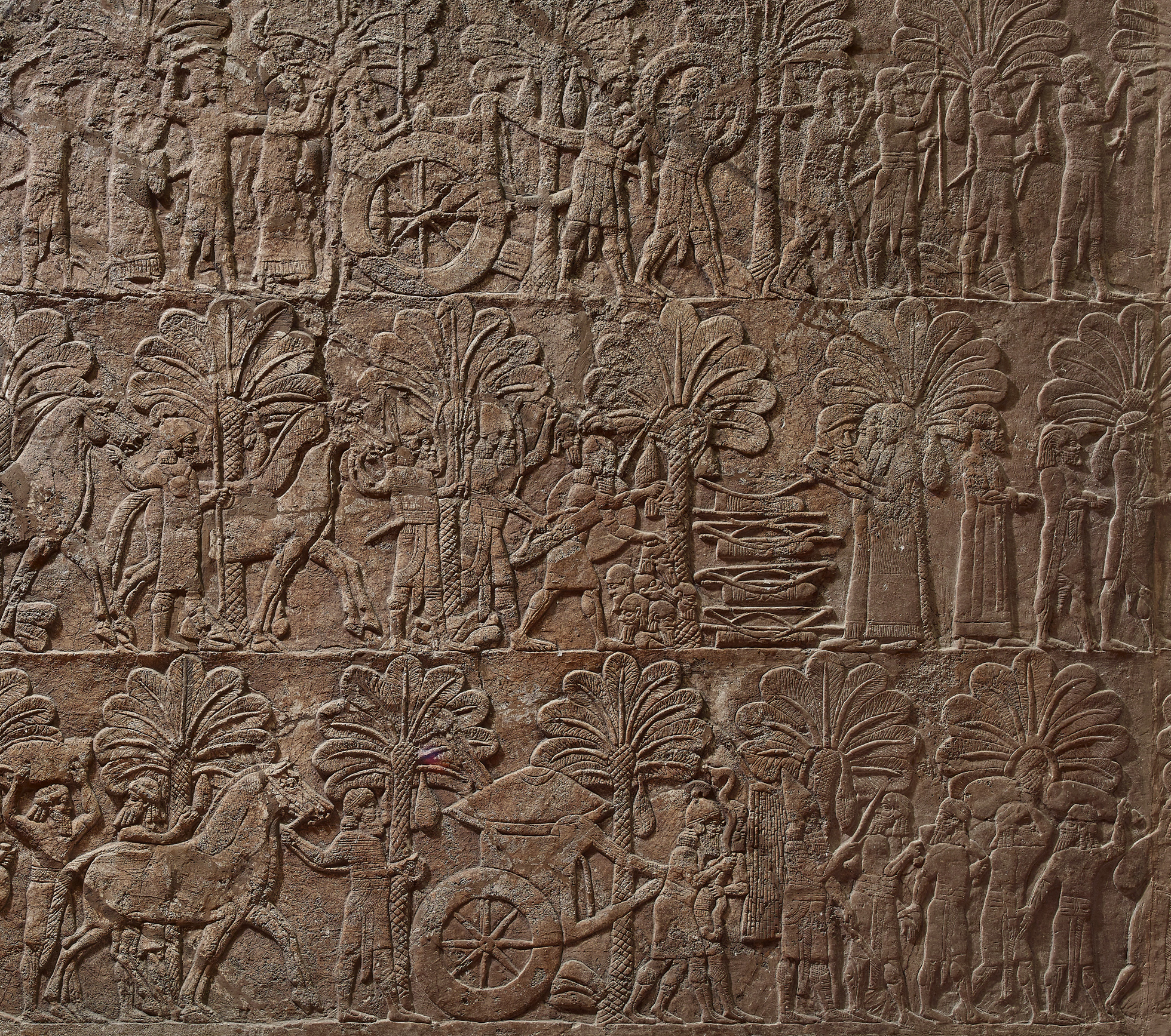 上图:尼尼微出土的亚述王亚斯那巴(Ashurbanipal,主前668-627年在位)的军队镇压巴比伦反叛、带走俘虏的壁画。主前626年,巴比伦一直是亚述的手下败将,所以犹大人不会相信遥远的巴比伦会侵略自己(哈一5)