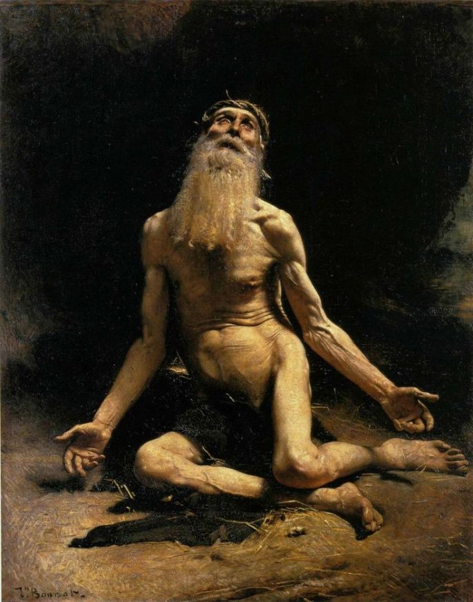 上图:法国画家里欧·博纳(Léon Bonnat,1833-1922年)1880年的油画《约伯》。