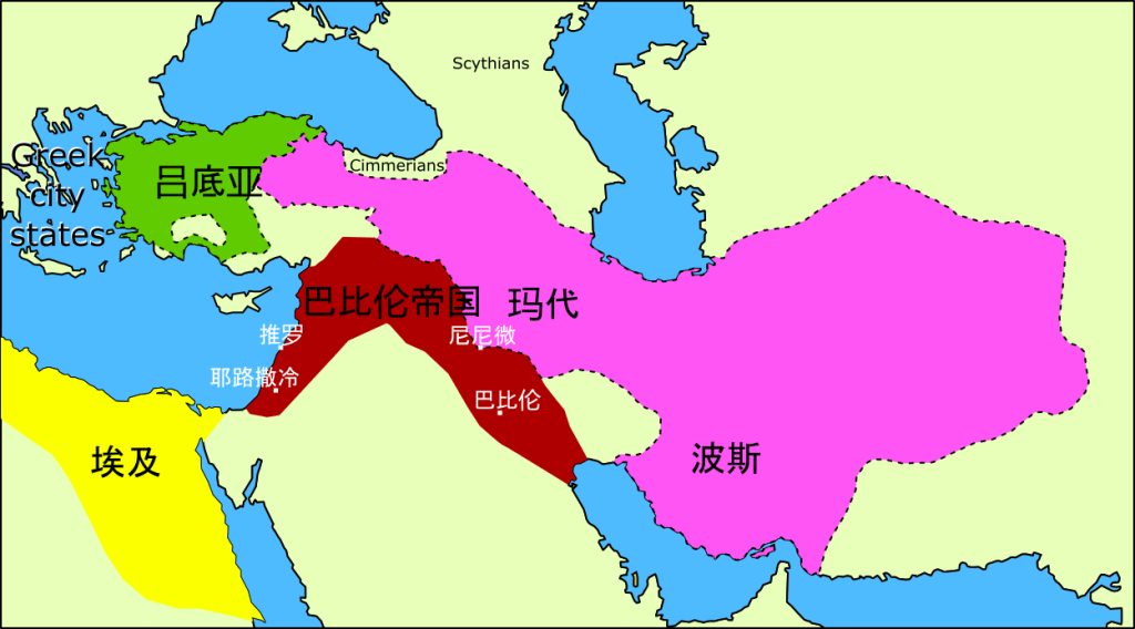 上图:基大利被暗杀之后的国际形势。埃及位于巴比伦的势力范围之外,是担心巴比伦报复的百姓可以最快逃往的地方。事实上,自从主前605年的迦基米施战役以后,尼布甲尼撒在三十七年的时间里都没有入侵过埃及。因此,逃亡埃及是当时最合理的选择,留在原地的风险很大,几乎就是坐以待毙。