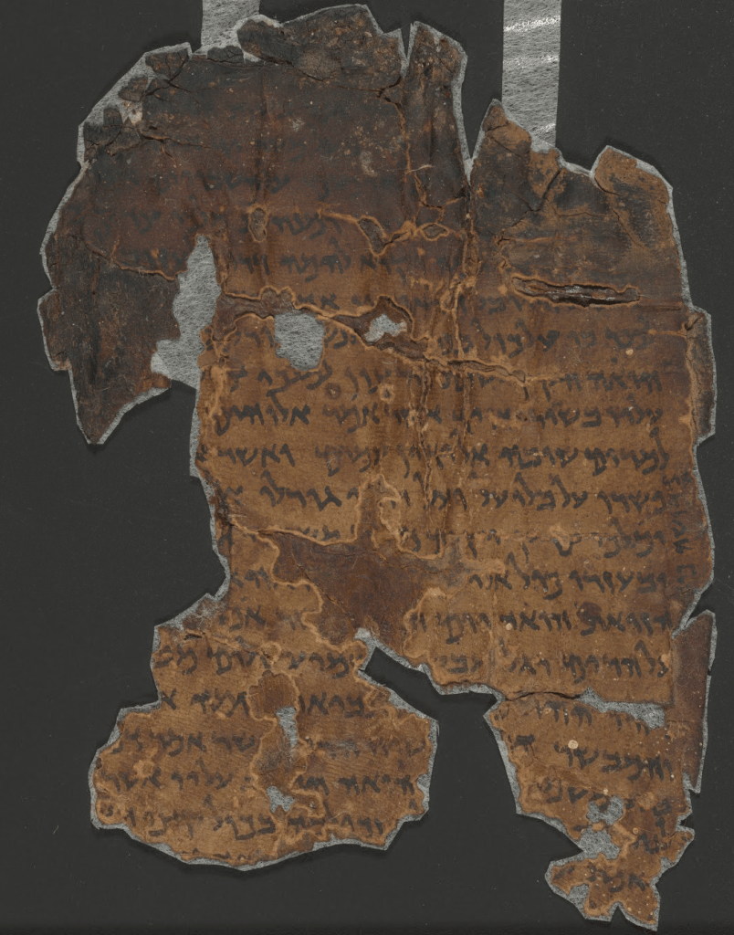 上图:编号为B-496289的死海古卷麦基洗德文件(Melchizedek 11Q13)碎片,出土于昆兰11号洞。这是一份主前一世纪《利未记》25章禧年的米大示解经,其中把麦基洗德当作宣告禧年、执行审判的人。